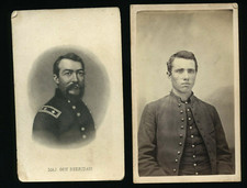 2 Civil War CDVs incl ID'd Soldier Ohio Infantry & General Sheridan 1860s Photo picture