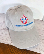 Boy Scouts Crossroads of America Embroidered Lt Grey Adjustable Baseball Cap Hat picture