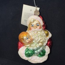 Christopher Radko Vintage ONE TWOSOME Santa Ornament 2001 Vintage Ships Fast picture