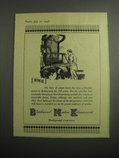 1948 BMK Carpets Ad - The hum of carpet looms has been a familiar sound picture
