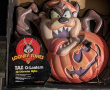 Taz O Lantern Looney Tunes Halloween Light NIB 1997 WB Devil Figure Working picture