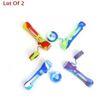 Mini Pocket Glass Pipe with Silicone Cover & Protective Cap, Portable picture