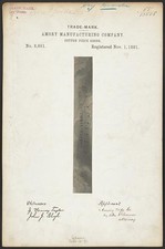 1881 Amory Manufacturing Company Trademark Hail Columbia Happyland Cotton Goods picture