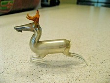 Antq Mercury Glass Flying Reindeer Buck Stag Figurine 3