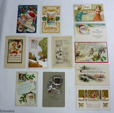 12 Early 1900's Vintage Christmas Embossed Postcards Bergman Fairman Hoover picture