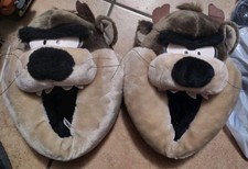 Vintage 2001 Looney Tunes Taz Tasmanian Devil 3D Plush Slippers 7/8 RARE picture