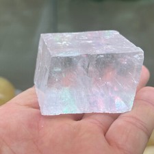  Natural iceland spar crystal mineral Teaching specimen 1PC 50G+ picture