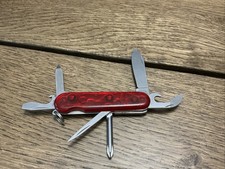 Vintage Wenger Delemont Highlander Translucent Red Swiss Army Knife picture