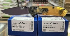 Benchmade 565PL-2501 Mini Freek CPM-M4 Amber Ultem AXIS Lock EDC Knife USA. picture