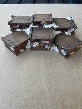 Santa's DEERlivery Display Base Stand Crates Snow 90s Enesco Vintage Christmas picture
