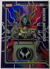 2026 Topps Chrome Marvel DOCTOR DOOM Purple Lightning Refractor /75 #28 picture