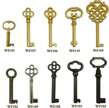 10PACK Universal Skeleton Keys Replacement for Vintage Antique Furniture . picture