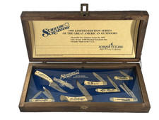 Schrade Scrimshaw Of The Great American Outdoors Displayed Box Set- 7 Knives picture