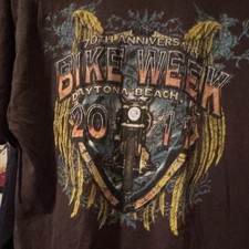 Gildan Heavy Cotton 70th Anniversary Bike Week Daytona Beach FL 2011 Tee L picture