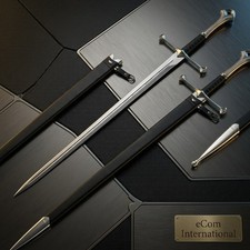 Premium Hand Forged Fantasy Longsword Full Tang Carbon Steel w/ Scabbard picture