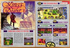 King's Quest V RPG Nintendo NES - 2 Page Video Game Print Ad Poster Art 1993 picture