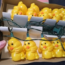 Vintage Baby Chicks Blow Mold String Light Set 10 count Indoor Outdoor Easter picture