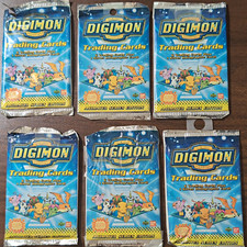 Bandai Digimon Animated Series Edition Sealed Pack Lot 6 Packs 1999 Holo picture