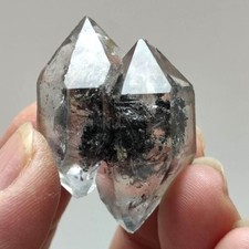 27g Natural Black Phantom Herkimer Crystal Quartz Double Terminating  2895 picture