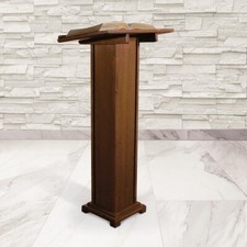 Standing Lectern Square Base Church Lecterns for Sanctuary Walnut Stain 43 In picture