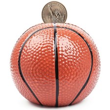 Ceramic Basketball Piggy Bank for Boys, Sports Coin Bank, Bedroom Decor Money... picture