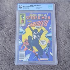 Marvel Team Up 141 CBCS 9.0 Newsstand White Pages 1984 1st Black Suit Spider-Man picture
