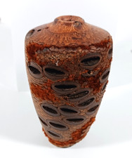 Vintage Handcrafted Australian Banksia Nut Seed Pod Vase picture
