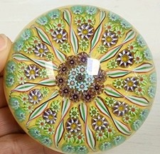 Vintage Scottish Perthshire Paperweights Millefiori & Latticino Glass Paperweigh picture