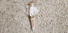 Hand Knapped Brazilian Agate Knife Antler Handle picture