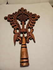 Vintage Ethiopian Coptic Cross Hand Carved Orthodox Christian Blessing Wooden picture