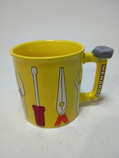 NEW Menards Tools Yellow Coffee 16 Oz Large Ceramic Mug with Handle picture