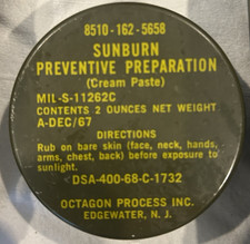 Authentic USGI 1968 Vietnam era Sunscreen can Full With Contents Personal Gear picture