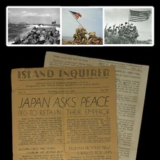 WWII August 11th, 1945 Iwo Jima Surrender Battlefield-Printed Press Newspaper picture