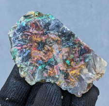 50gr Rare Chrysocolla With Copper In Chalcedony Slab Rought Collector Pieces picture