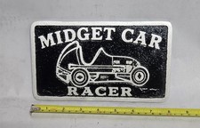 Midget Car Racer  Cast Aluminum Car Club Plaque picture