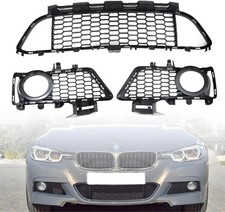 3PCS Lower Bumper Grille Front Left & Center & Right Compatible with BMW 3 Serie picture