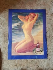 VTG Pepsi Cola Pin Up Poster 1994 Williams Co Woman Swimsuit Beach Print 22