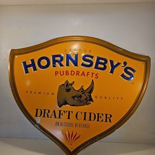 Beer Sign Hornsby's Pubdrafts Rhino Draft Cider Man Cave 3D Beer Sign picture