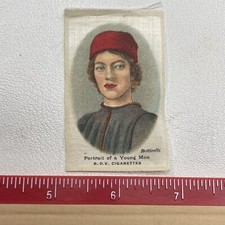 Vtg c 1910s Artwork PORTRAIT OF A YOUNG MAN Cigarette Tobacco Silk S008 picture