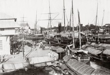 Philippines Harbor Port Steamships Boats Docks Trade Vtg. Photo 19thC. picture