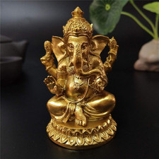 Gold Lord Ganesha Statues- Hindu Elephant God Statue Resin Sculpture Indian Gane picture