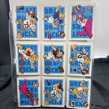 1993 Cardz Flintstones NFL Trading Cards Complete Set 110 Cards, H1, T1 Cards picture