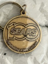 NOS Vintage Sears Roebuck & Co 100 Years 1886-1986 Commemorative Keychain Gold T picture