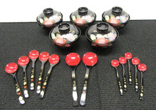 Antique Chinese Lacquerware 22 Pc Set w/5 Lidded Bowls See Pics picture