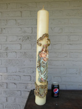 Rare Church altar wax  candle MAdonna our lady tongeren  Statue figurine picture