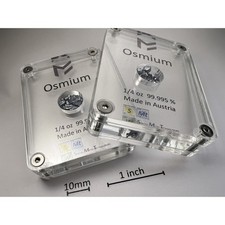 Crystalline Osmium 1/4 oz sealed in acrylic housing - Made in Austria picture