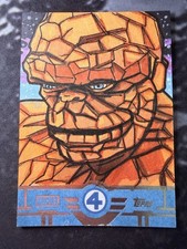 2026 Topps Finest F4 The Thing Original Sketch by Nick Gribbon 1/1 picture