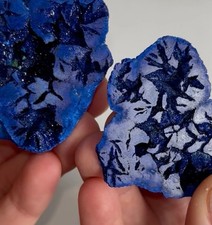 Deeply Saturated Royal Blue Azurite Geode Pair – Mikheyevskoe Mine, Russia picture