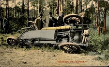 Savannah GA Overturned Race Car c1910s Vintage Postcard bhn picture