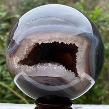 2.3LB  Natural Amethyst Agate Sphere Polished Healing Crystal Ball Home Fe picture